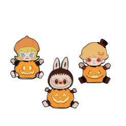 POP MART Happy Halloween Party Series- MOLLY/DIMOO/LABUBU Pumpkin Fridge Magnet/Enamel Pin Badge